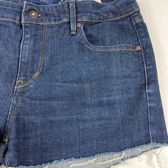 Levi's Jean Shorts Women's 29 Demi Curve Dark Blue Cut Offs Stretch Denim Jorts - Picture 2 of 14